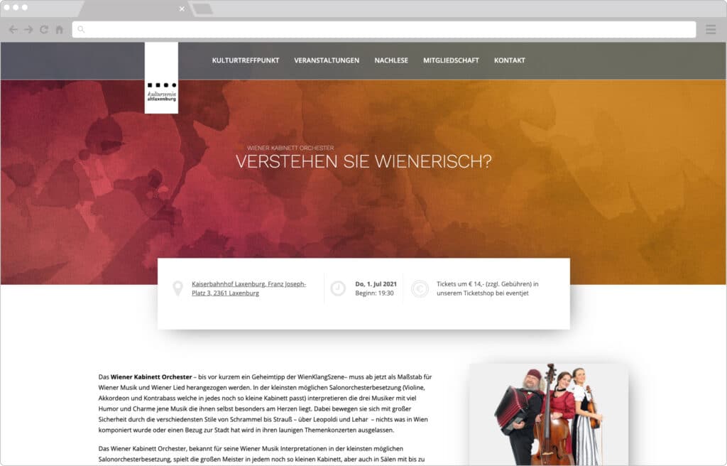 Website Relaunch Kulturverein Altlaxenburg