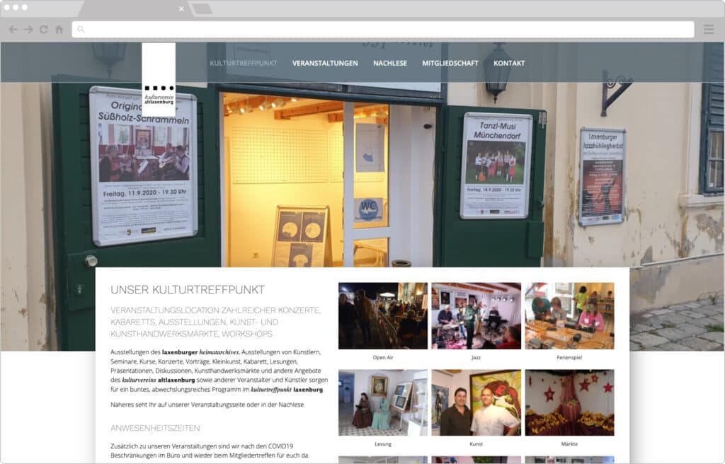 Website Relaunch Kulturverein Altlaxenburg