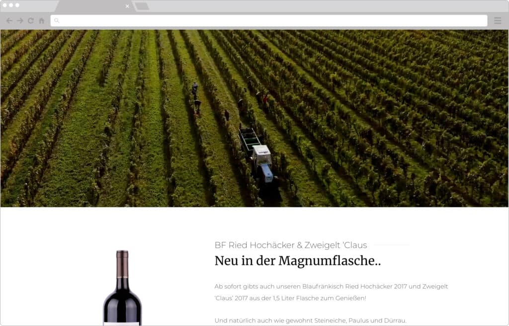 Website Relaunch Weingut Paul Lehrner Webshop